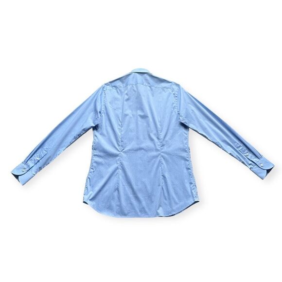 🔃Xacus Tailor Fit Blue Long Sleeve Button Down Dress Shirt - Picture 2 of 9
